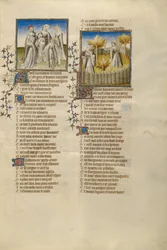 El Amante Rodeado de Bailarines; El Dios del Amor Apuntando al Amante